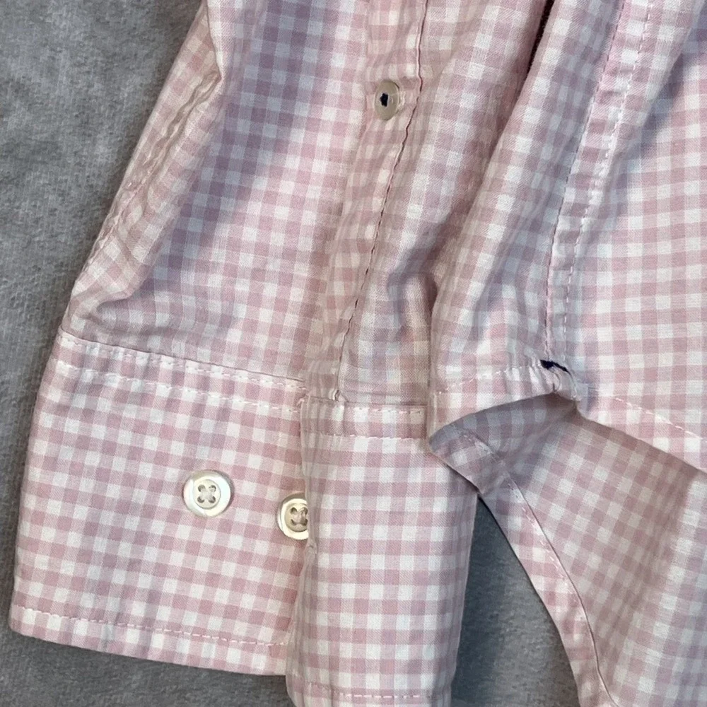 Bonobos Men's XL Slim Fit Pink White Gingham Shirt - Picture 4 of 10